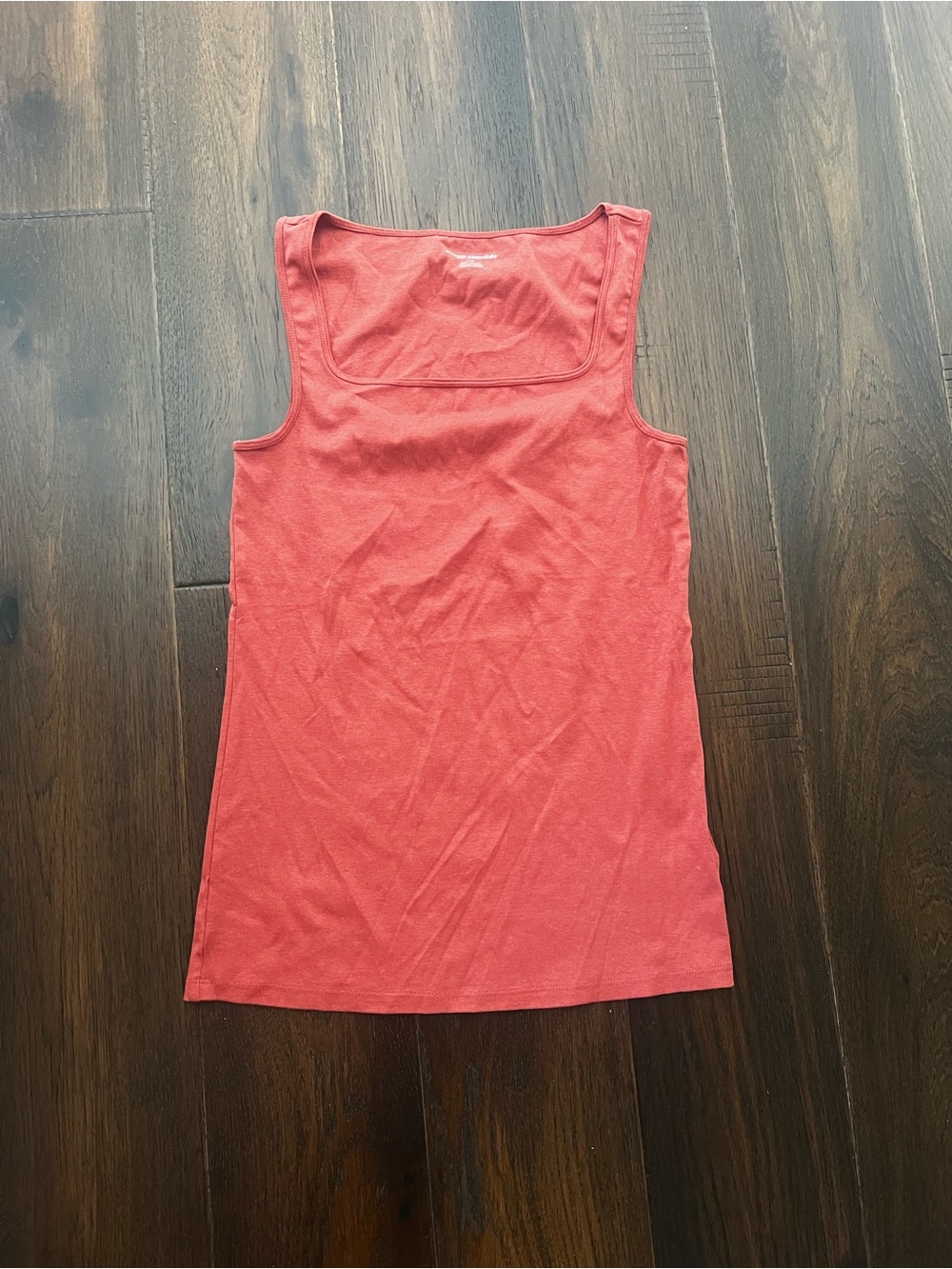 Classic Women's square neck brick red Tank Top